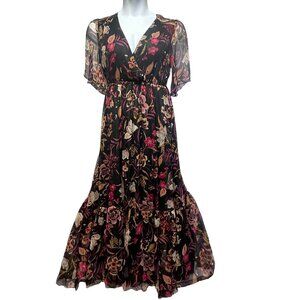 Johnny Was Sucre Silk Maxi Dress Boho Floral Gown Small NWT MSRP $335